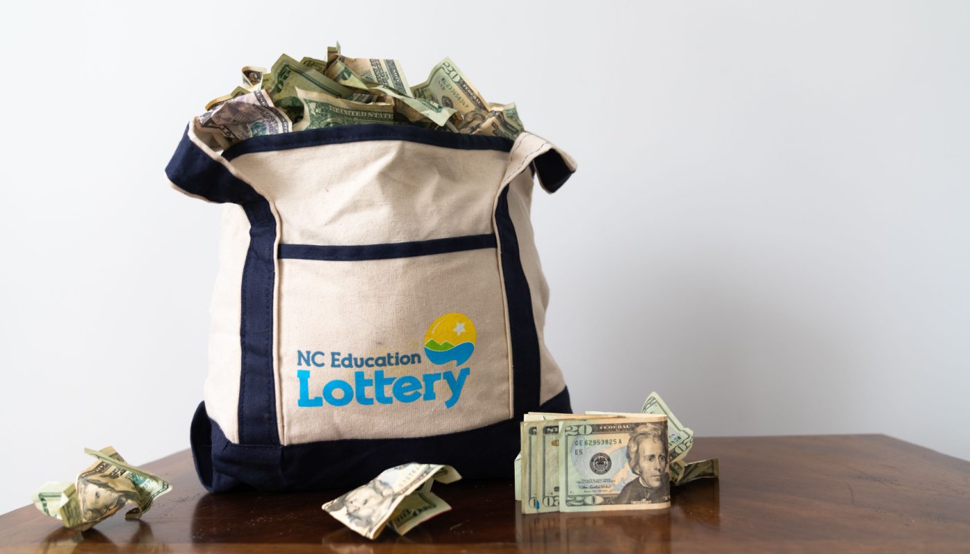 NC Lottery bag with cash