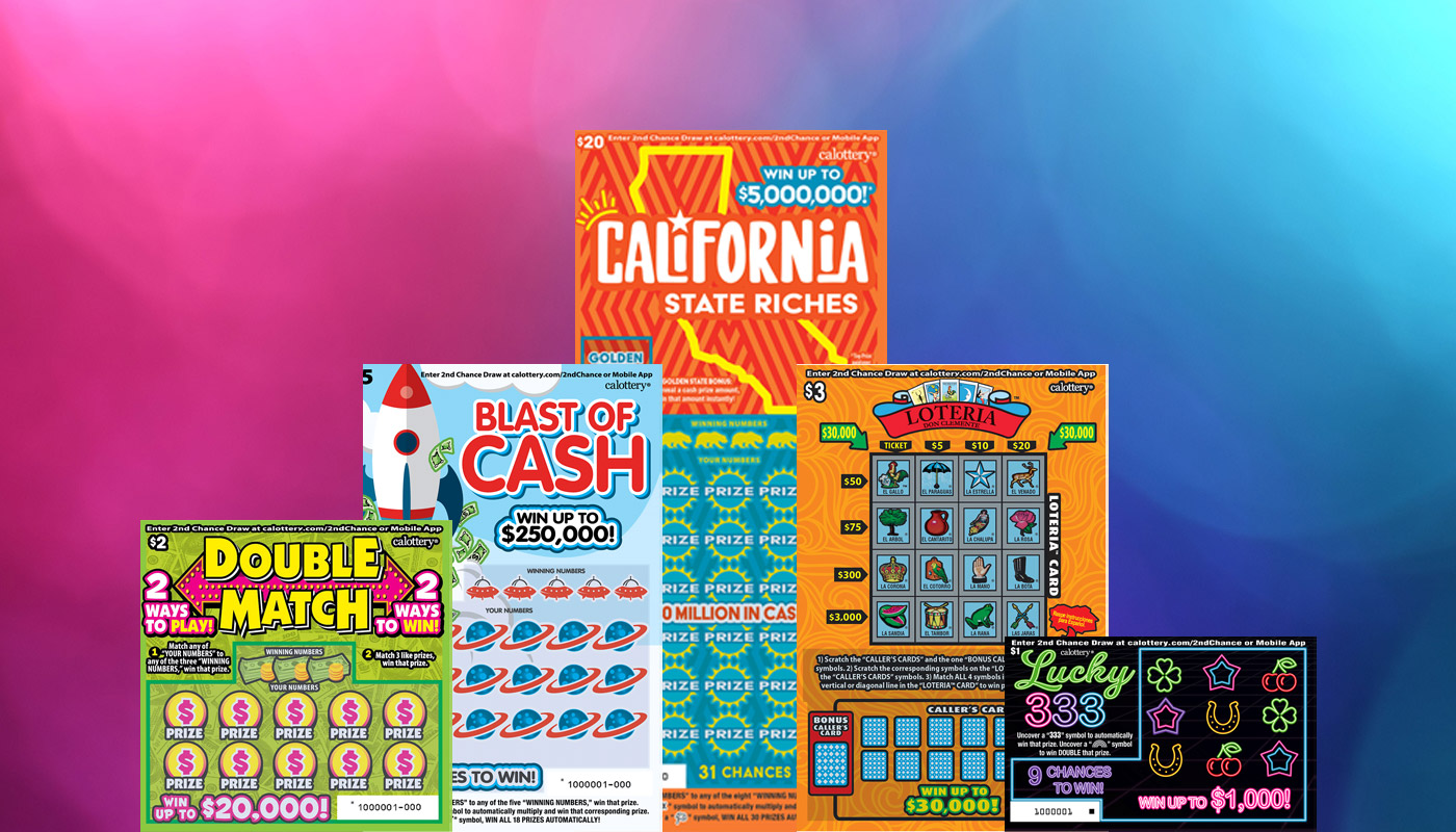 New scratchers for February 2024 from the California Lottery