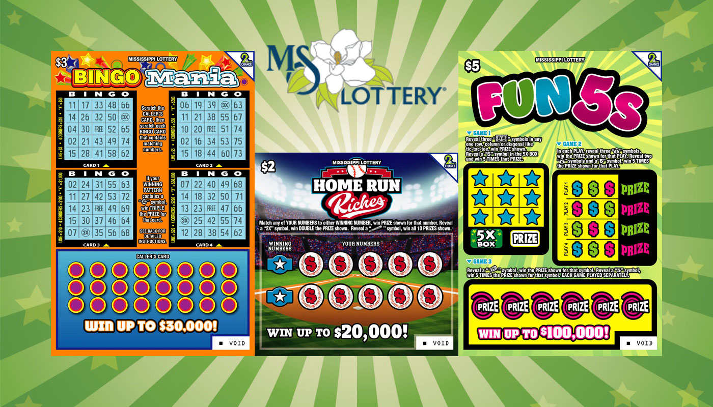 Three new scratch-off games are coming to Mississippi in April