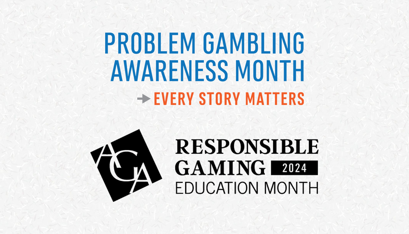 The Problem Gambling Awareness Month and Responsible Gaming Education Month logos.