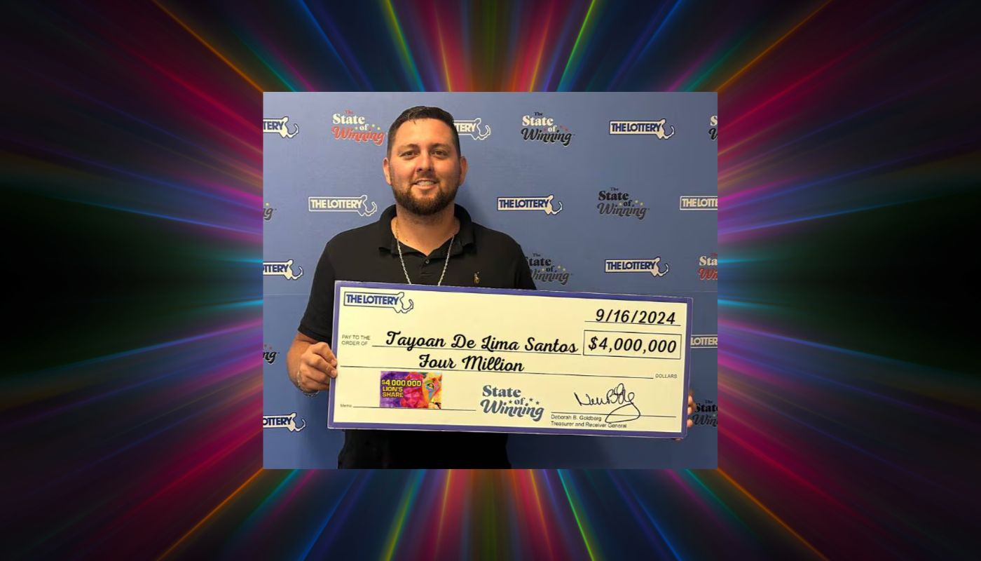 Lion’s share of the jackpot: Massachusetts man celebrates $4 million lottery win