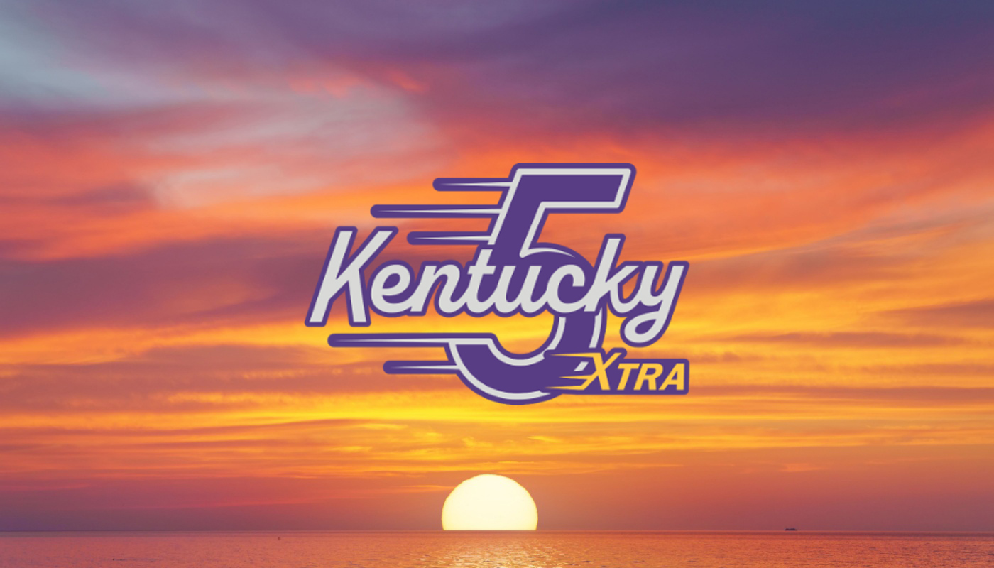 The Kentucky 5 logo over a sunset.