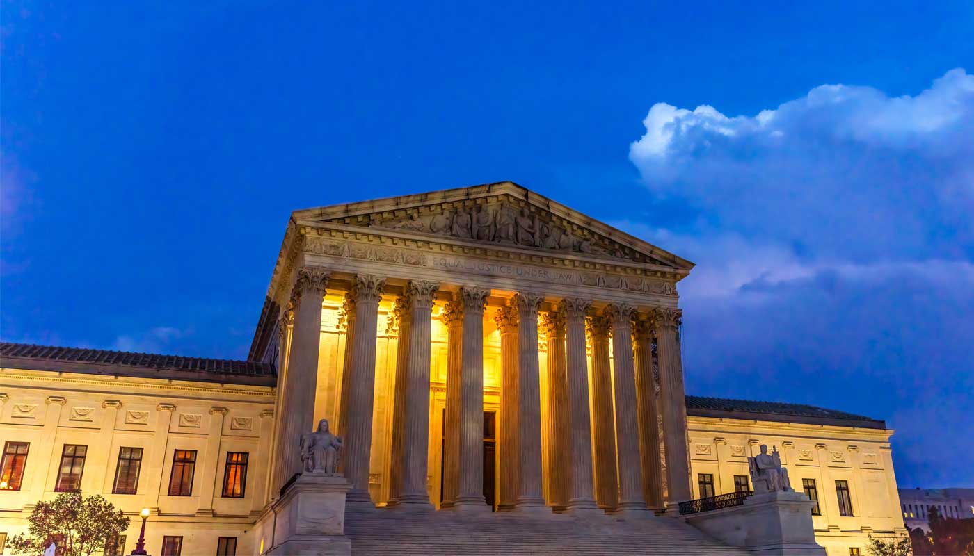 US Supreme Court building from Washington DC