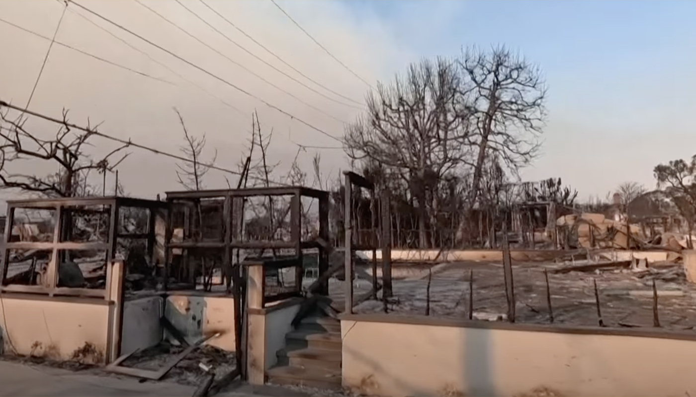 A picture of the destruction left behind by the Palisades fire in Pacific Palisades.