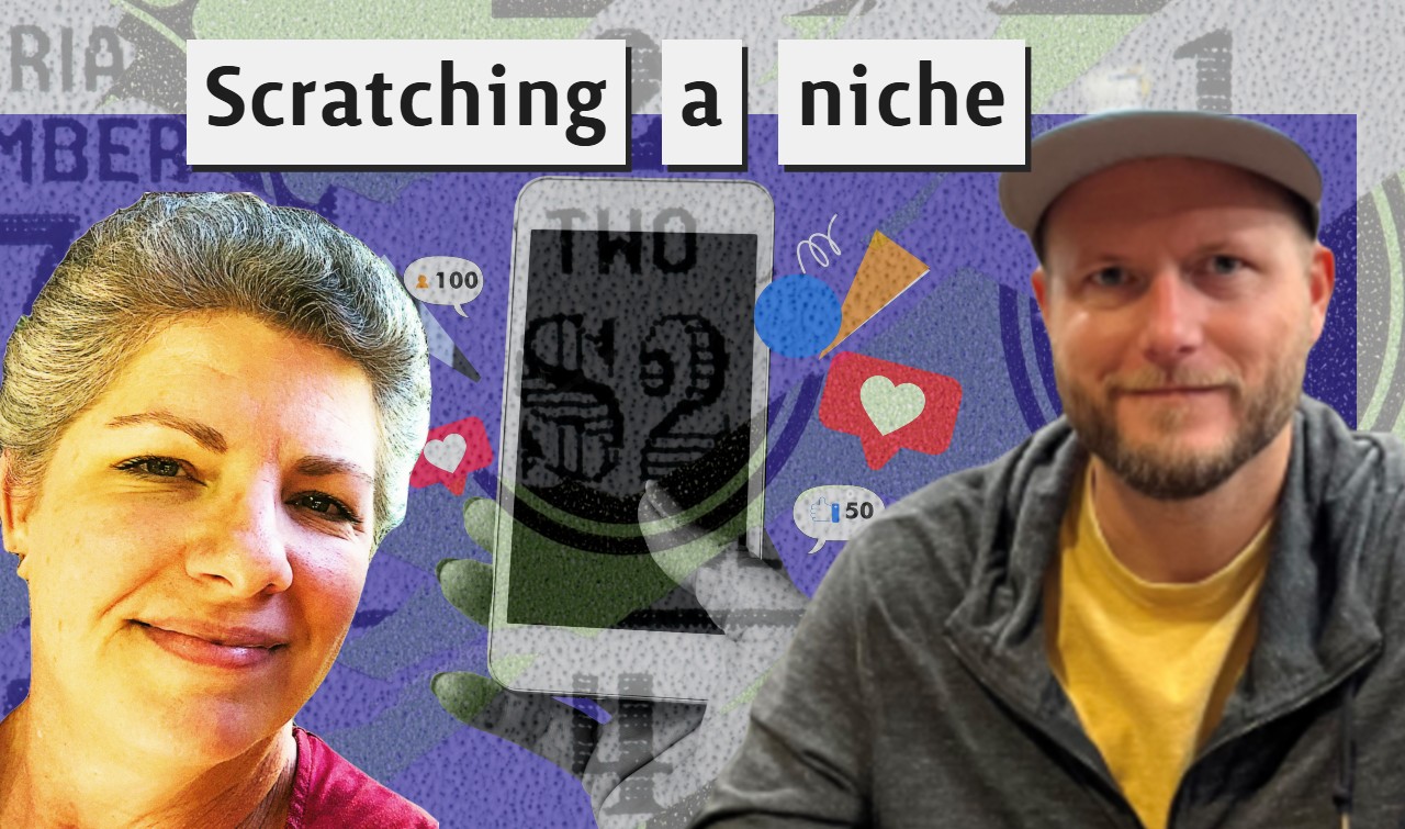 Tanya Fischer, known as "Grandma Scratcher," and Ondrei Ronhaar, from the "Get Rich or Die Scratching" YouTube channel. Two of Florida's lottery influencers.