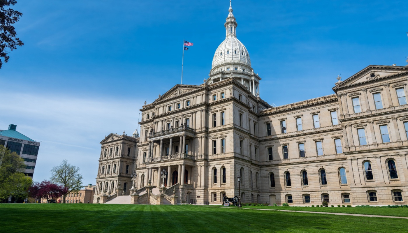 The Michigan Capitol building.