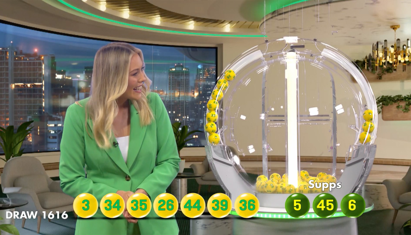 A screen capture of the Oz Lotto draw held on Tuesday, February 4, 2025, where the record $100 million jackpot was won.