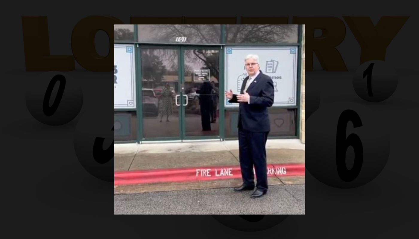 Lt. Gov. Dan Patrick during his investigation of Winners Corner, the retailer that sold the $83.5 million-winning Lotto Texas ticket.