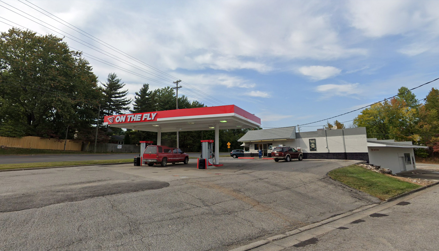 On the Fly gas station, located on the Ohio River in Tell City.