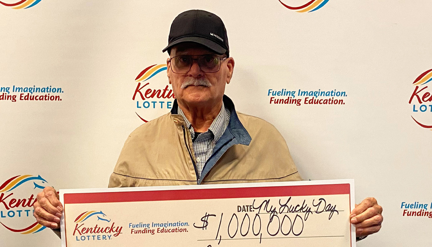 Michael Schlemmer of Corbin, Kentucky, who thanks to running out of gas won a $1,000,000 Luck lottery prize.