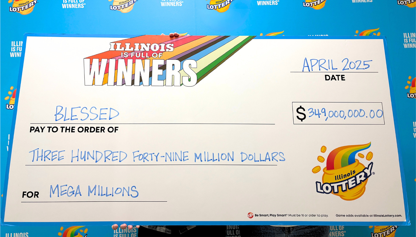 The March 25, 2025, $349 Mega Millions jackpot winner is holding their check.