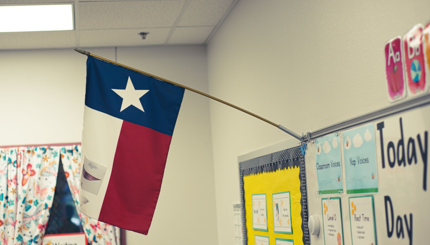 A photo of a school classroom in Texas.