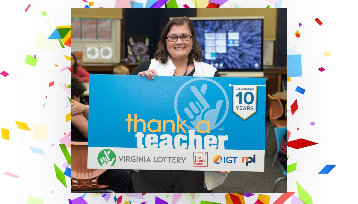 Virginia Lottery campaign awards teachers $2,500