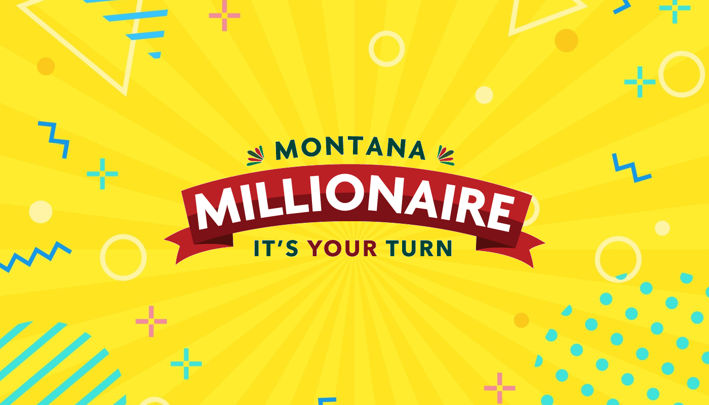 The Montana Millionaire logo over a yellow background.
