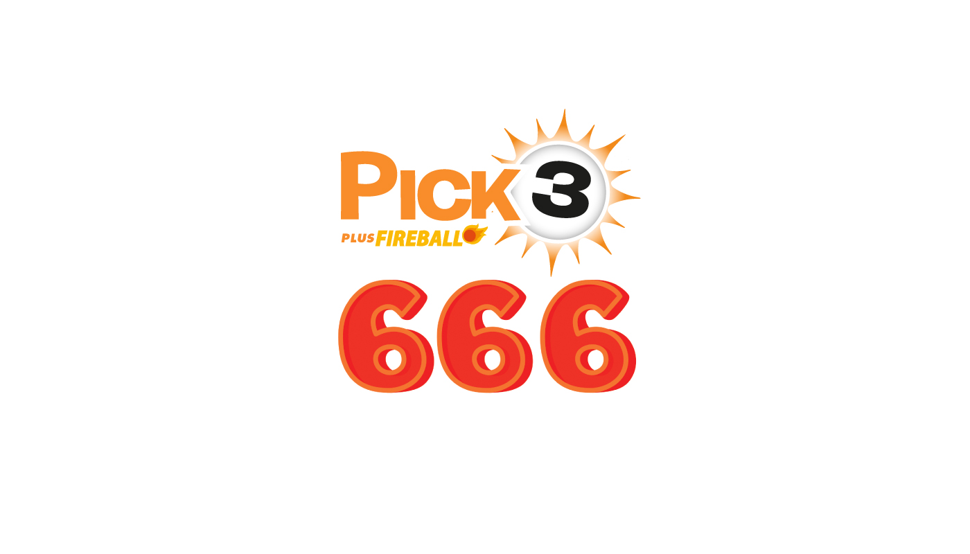 The Florida Lottery Pick 3 logo, along with the number 666.