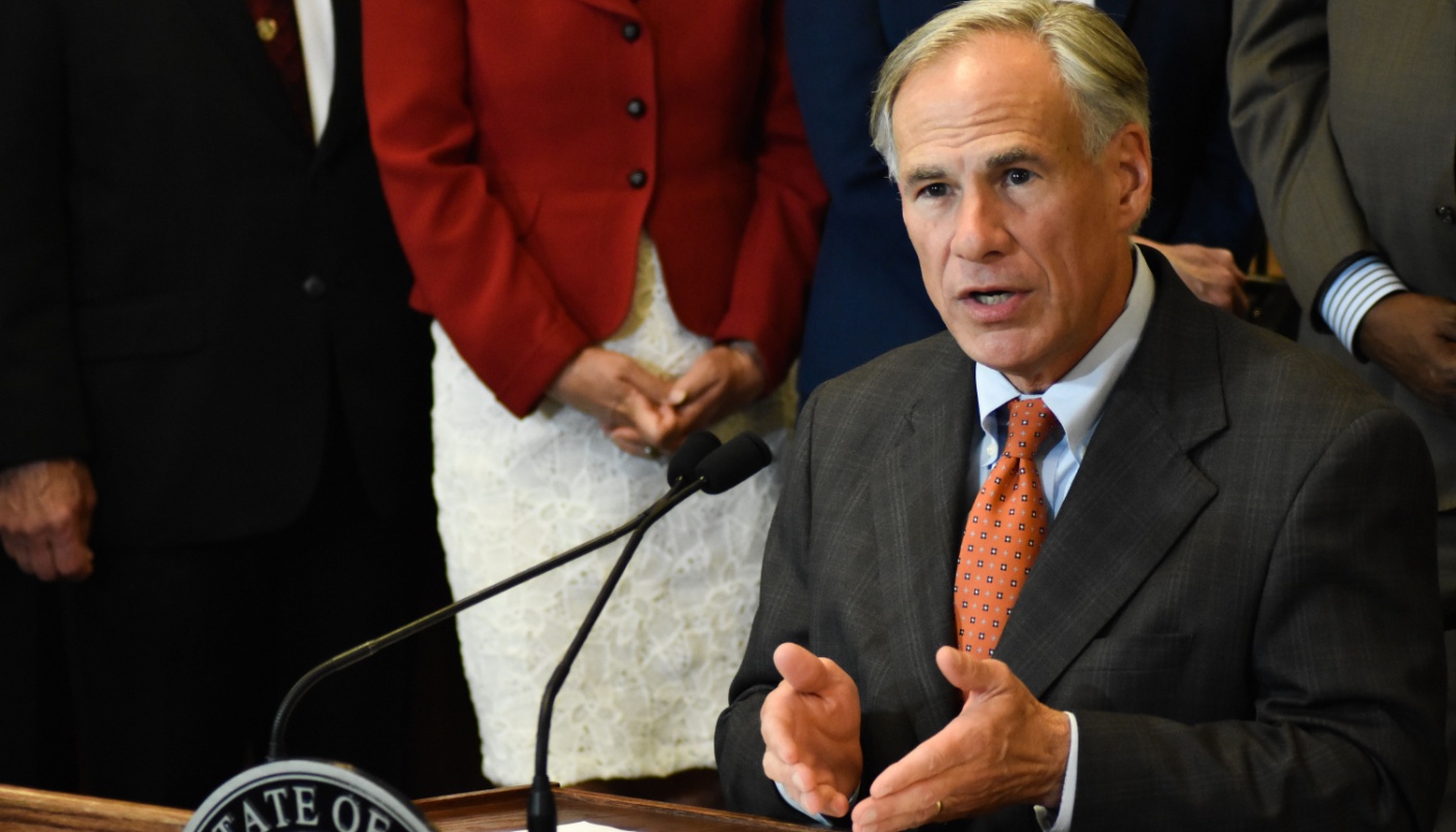 Texas Governor Abbott holding a press conference.