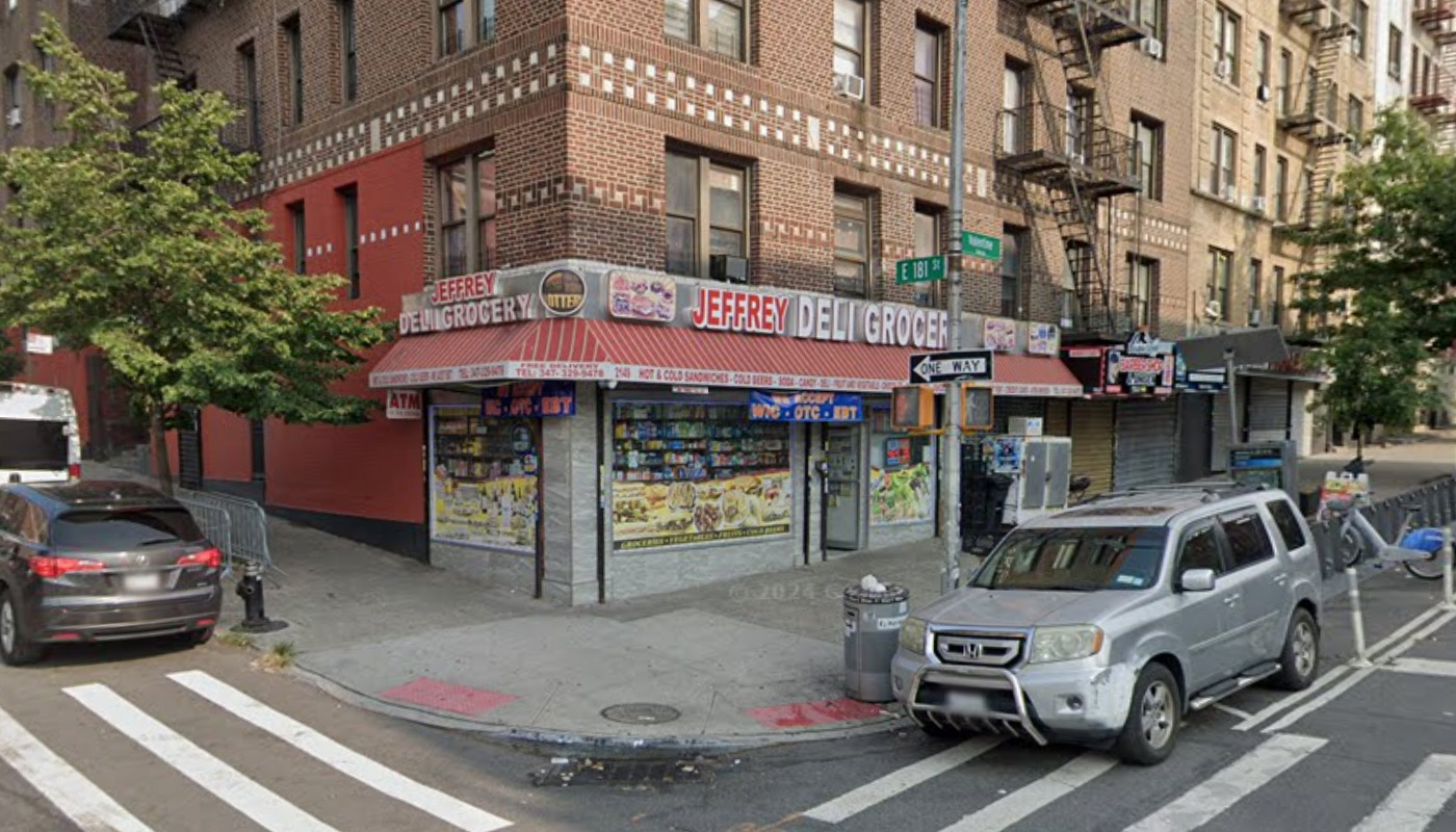 Jeffrey Deli Grocery, located at 2149 Valentine Ave. in the Bronx.