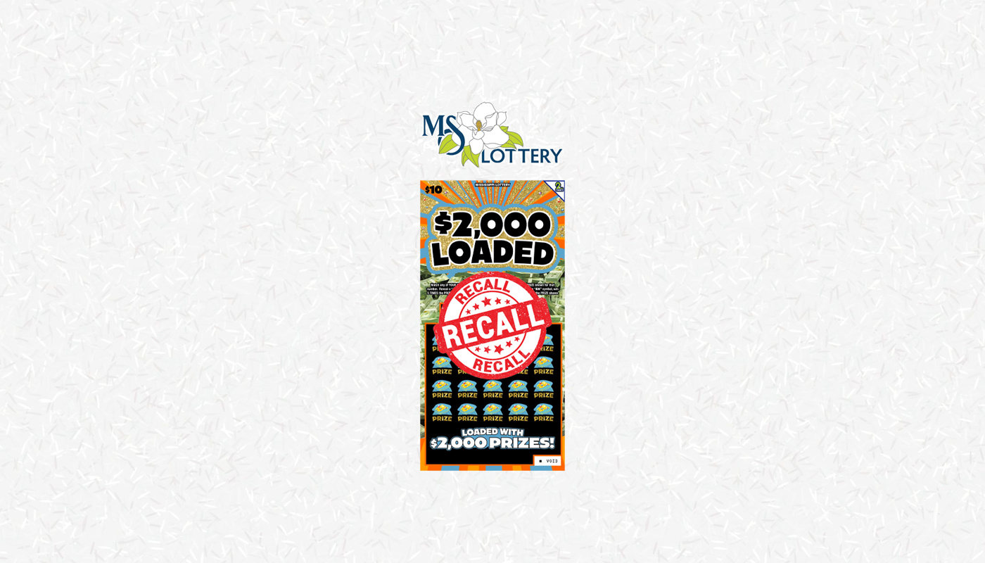 Mississippi Lottery pulls new scratch-off over printing problem