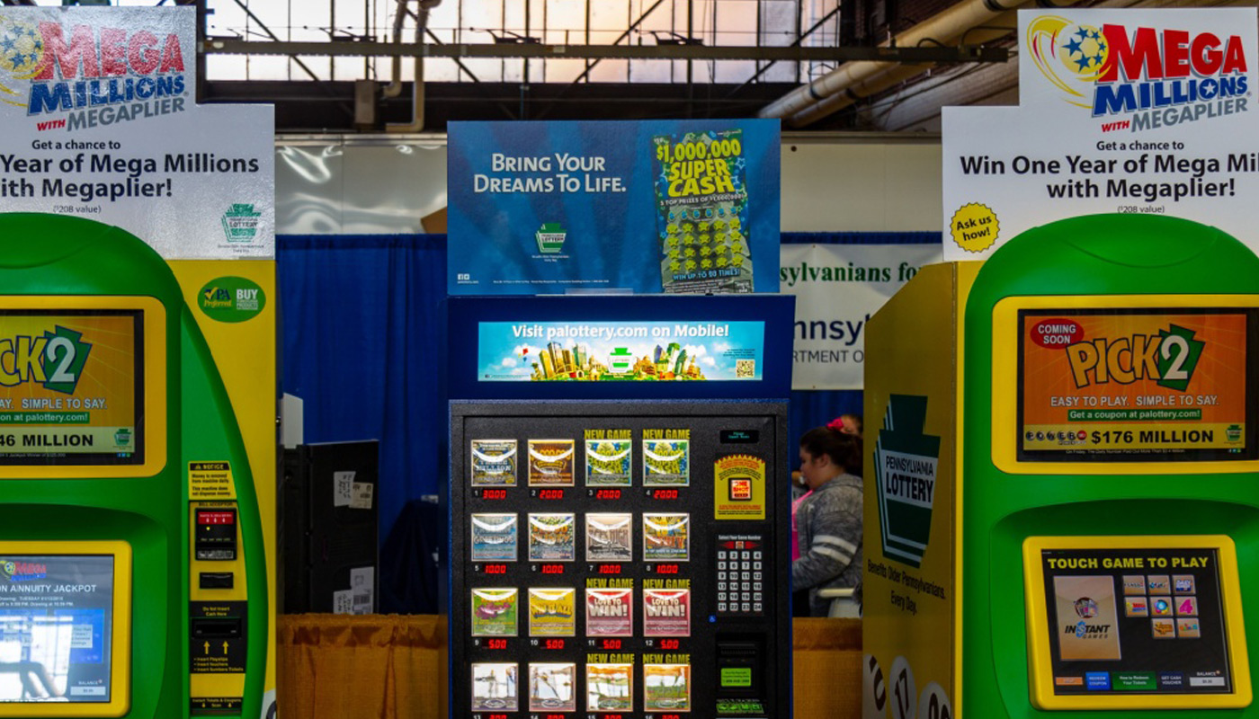 Pennsylvania Lottery machines and stations at a local retailer.