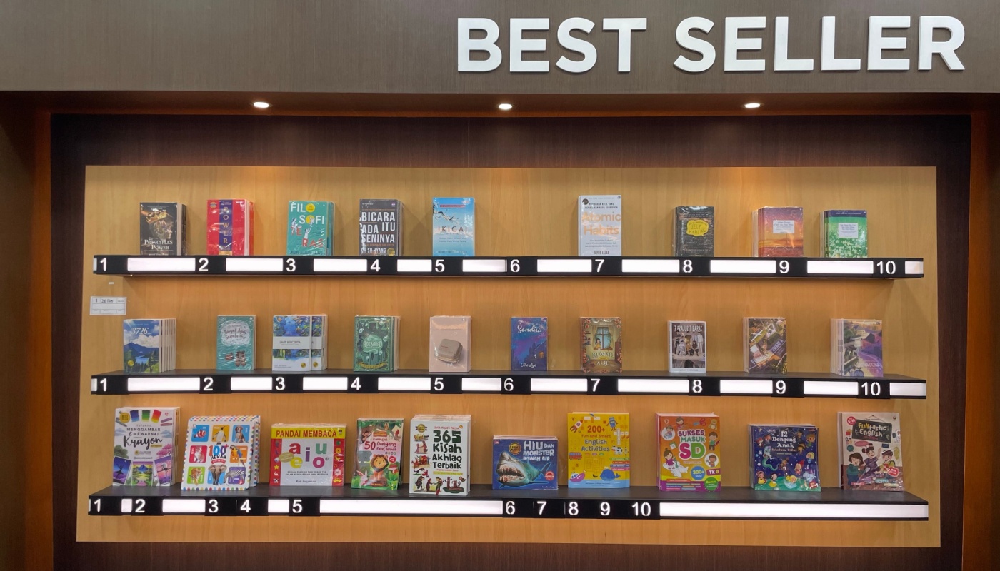 A Best Seller display at a bookstore.