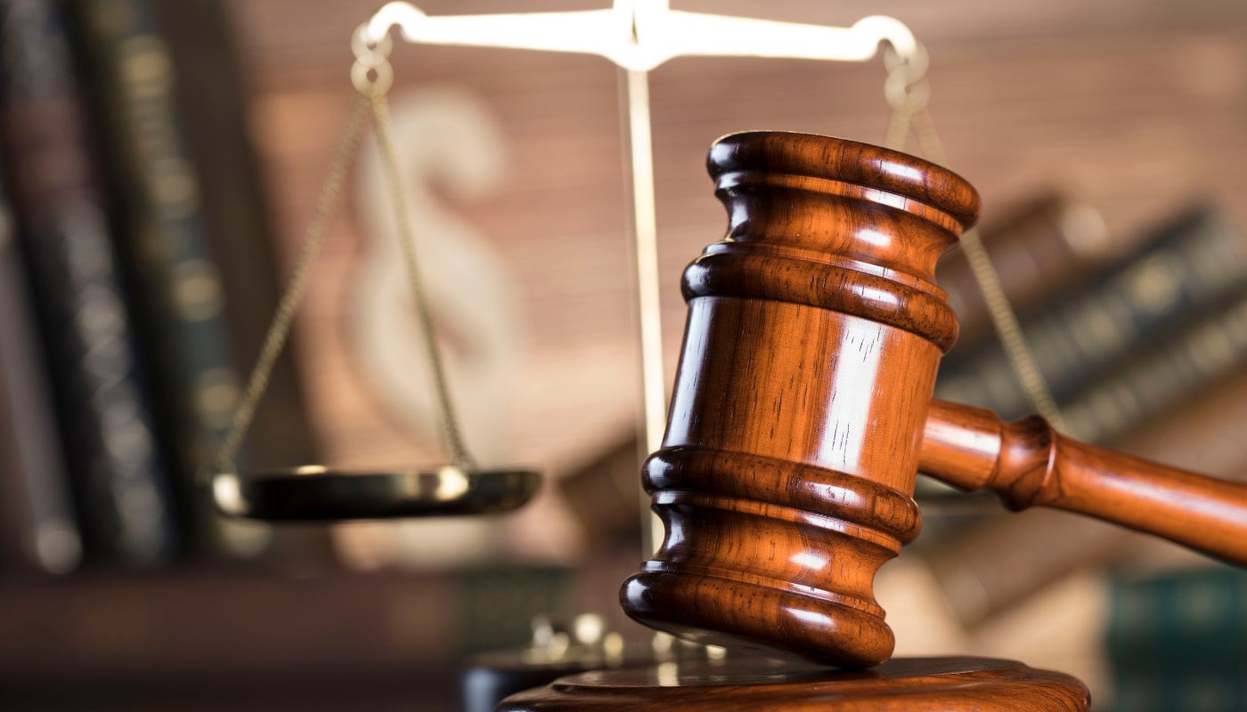 Justice scales and gavel