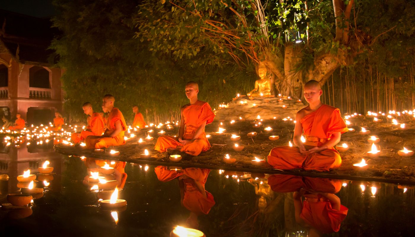 Monks praying