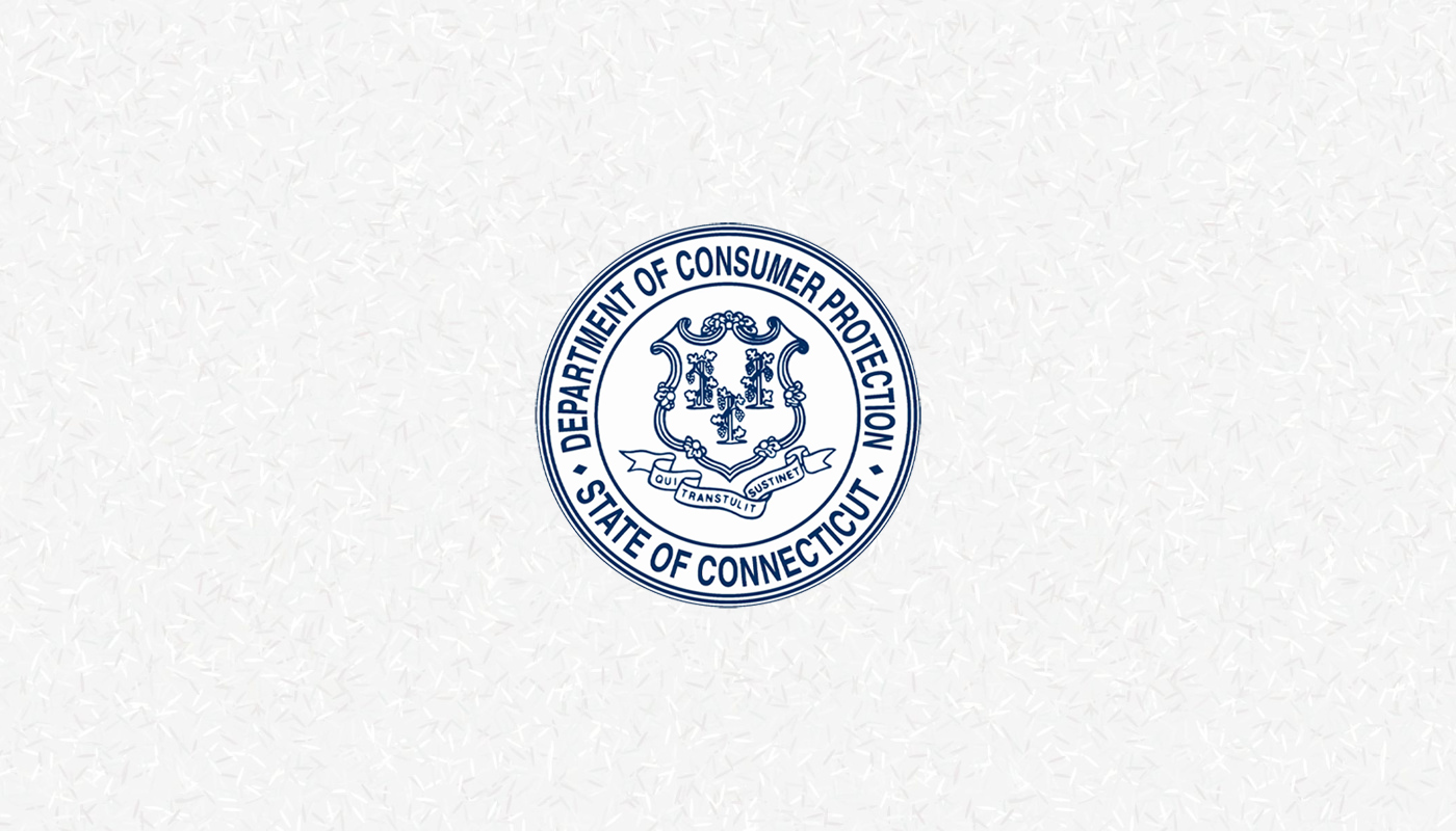 The Connecticut Department of Consumer Protection logo over a white background.