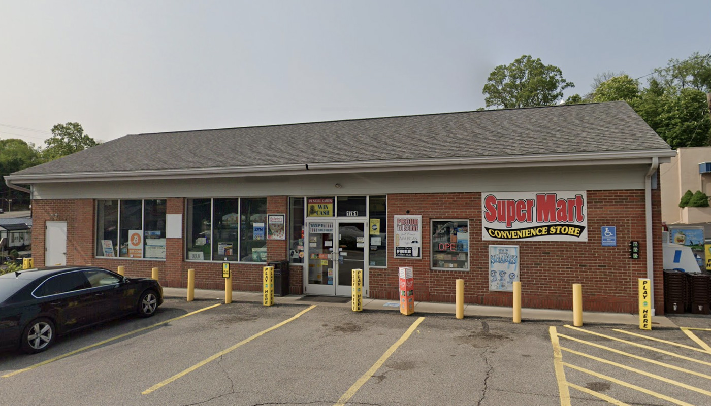 Super Mart Convenience Store, located at 1761 Pine Hollow Road in McKees Rocks, Pennsylvania.