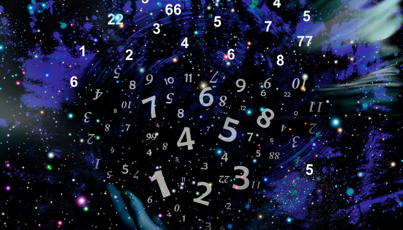 Numbers floating around in space.