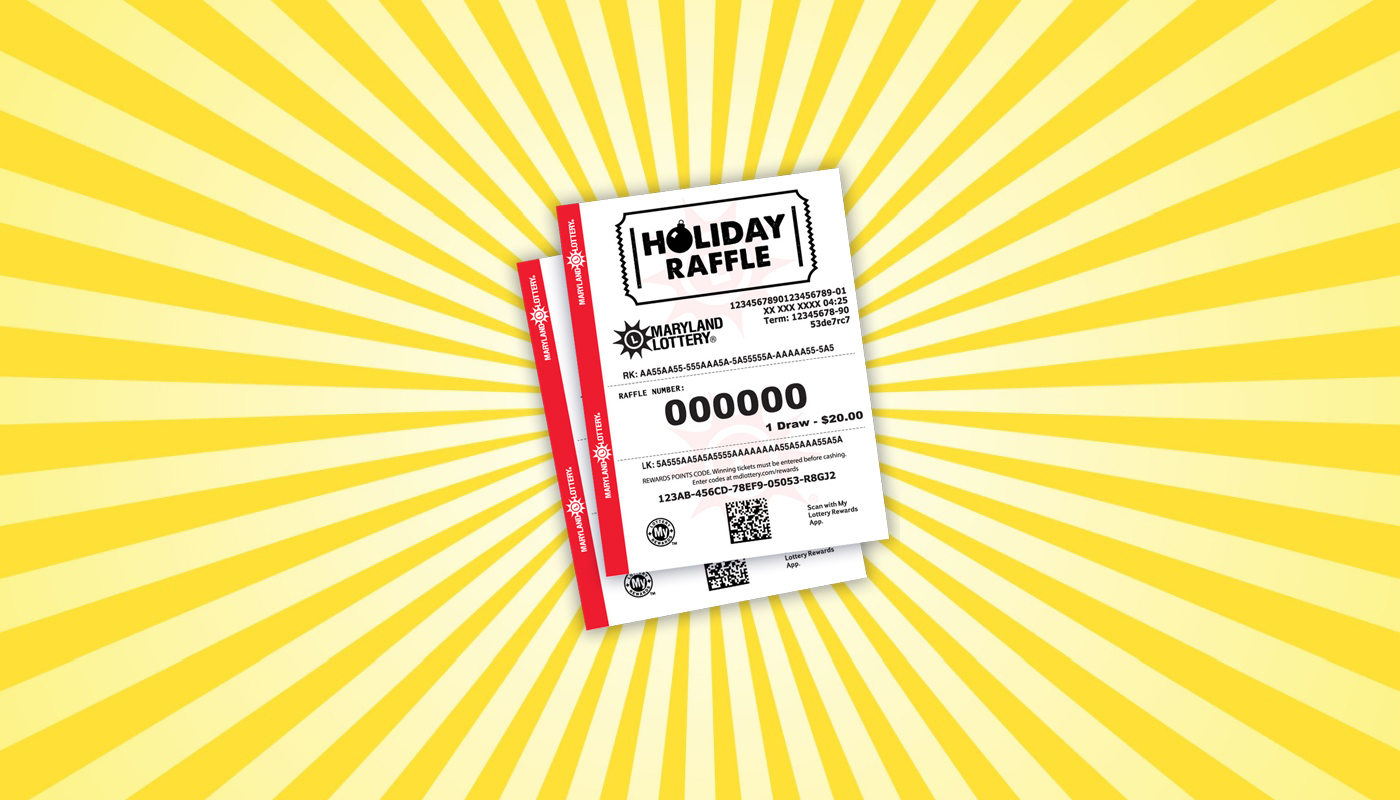 A couple of sample tickets for the Maryland Lottery Holiday Raffle.