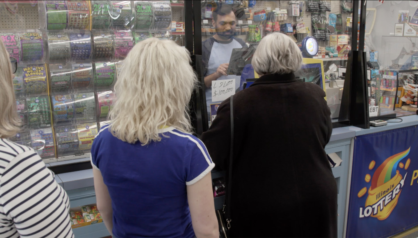 Lottery players queuing up at a local lottery retailer in Illinois.