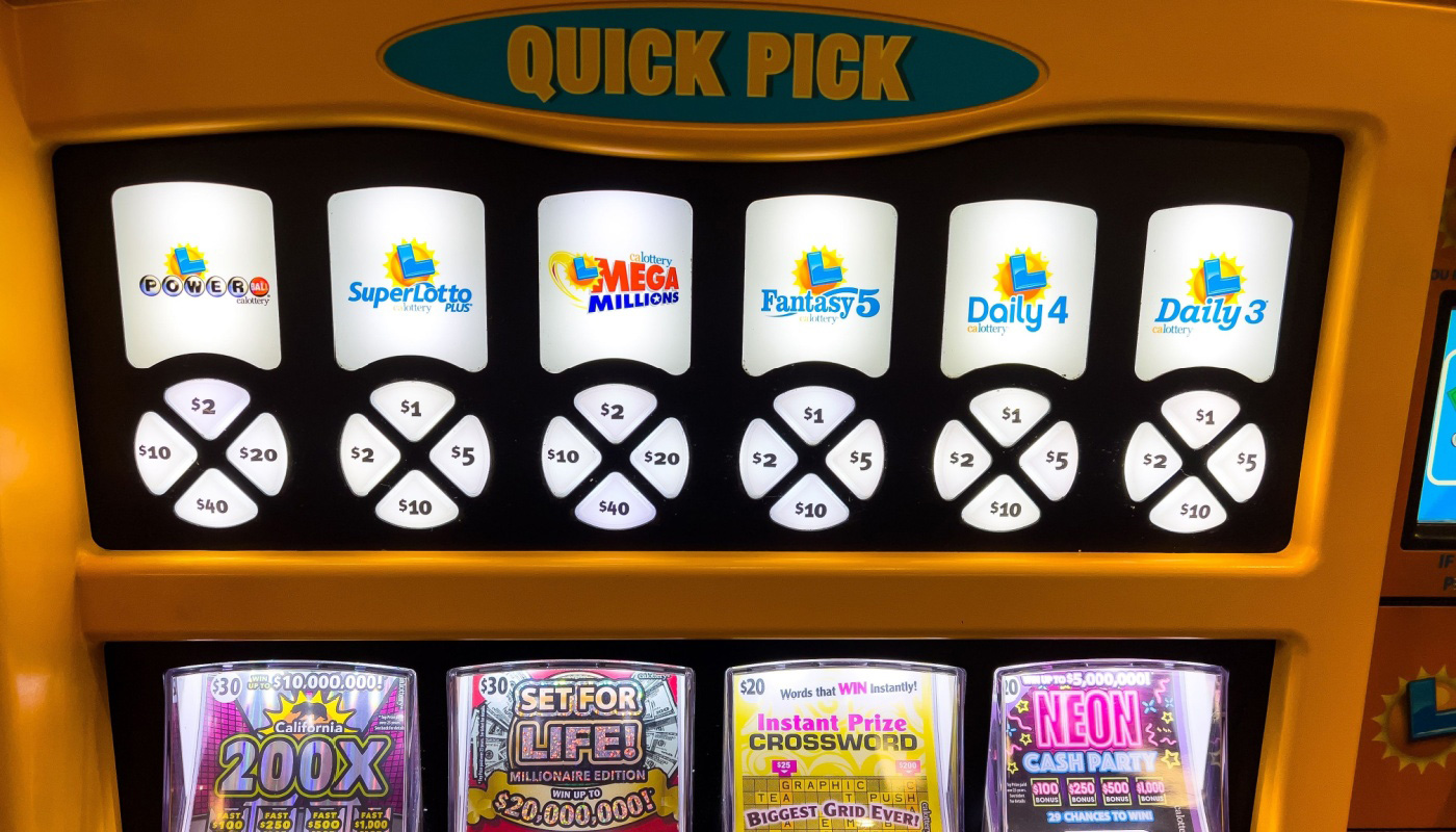 A lottery machine at a local retailer in California.