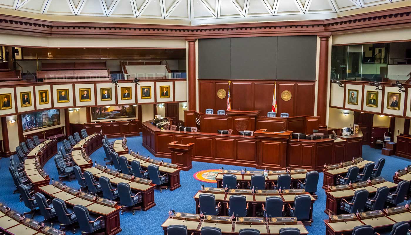 Florida state senate large meeting hall
