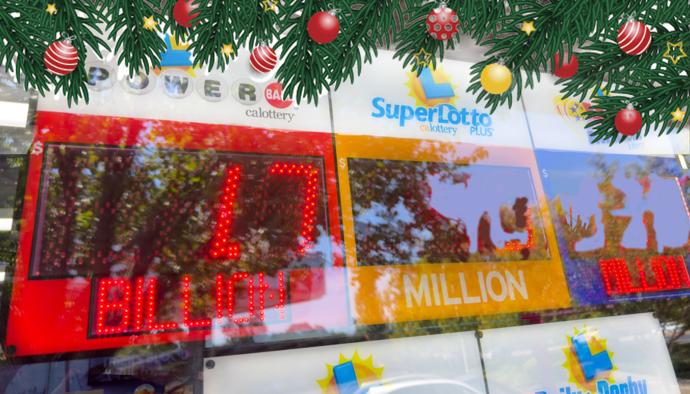 A sign at a local lottery retailer showcasing a $1.7 billion Powerball jackpot.