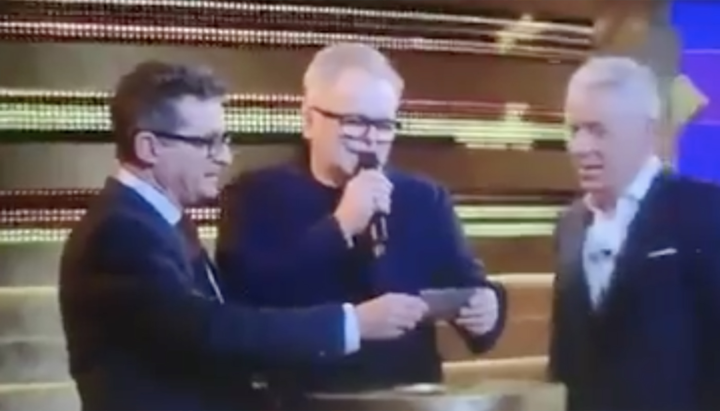 The televised Swisslos drawing broadcast by the Swiss public channel SRF in 2018, where Andreas Bürkli was wrongly declared the jackpot winner.