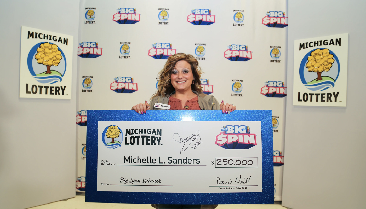 Michelle Sanders from Montmorency County won $250,000 playing the Michigan Lottery's Big Spin on January 30, 2020.