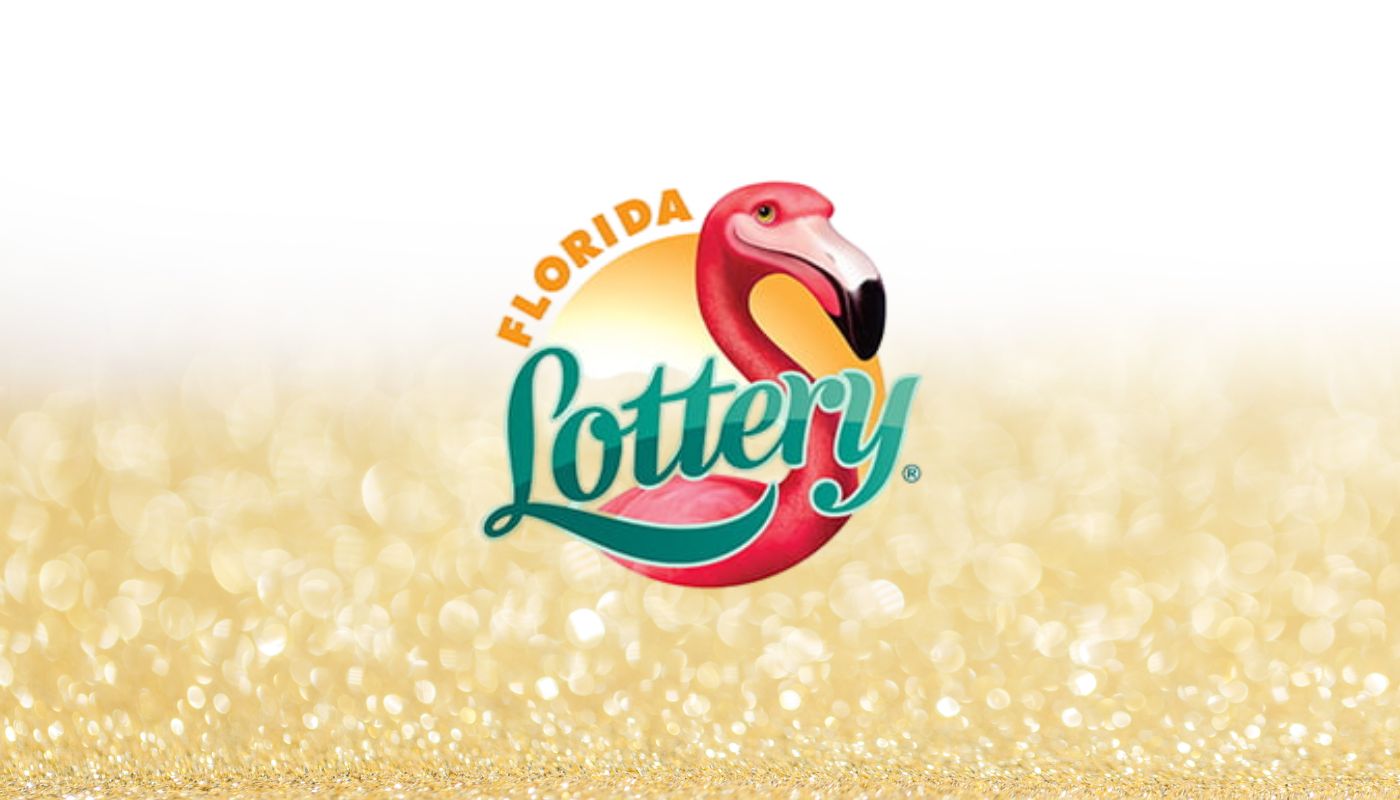 The Florida Lottery over a white and golden background.