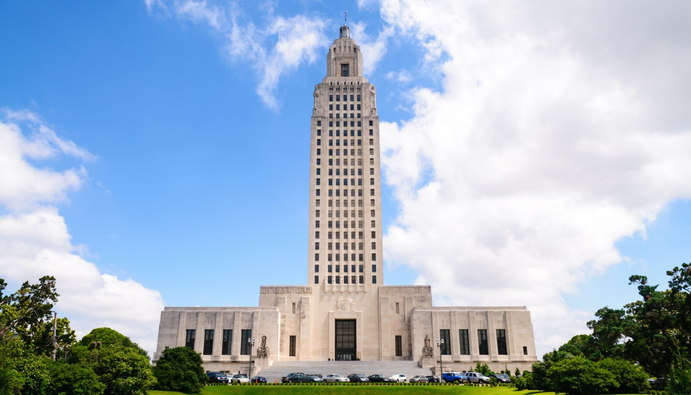 The Louisiana State Capitol building.