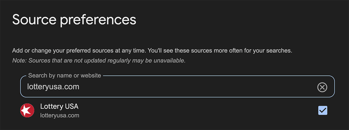 Google Preferred Sources step 2