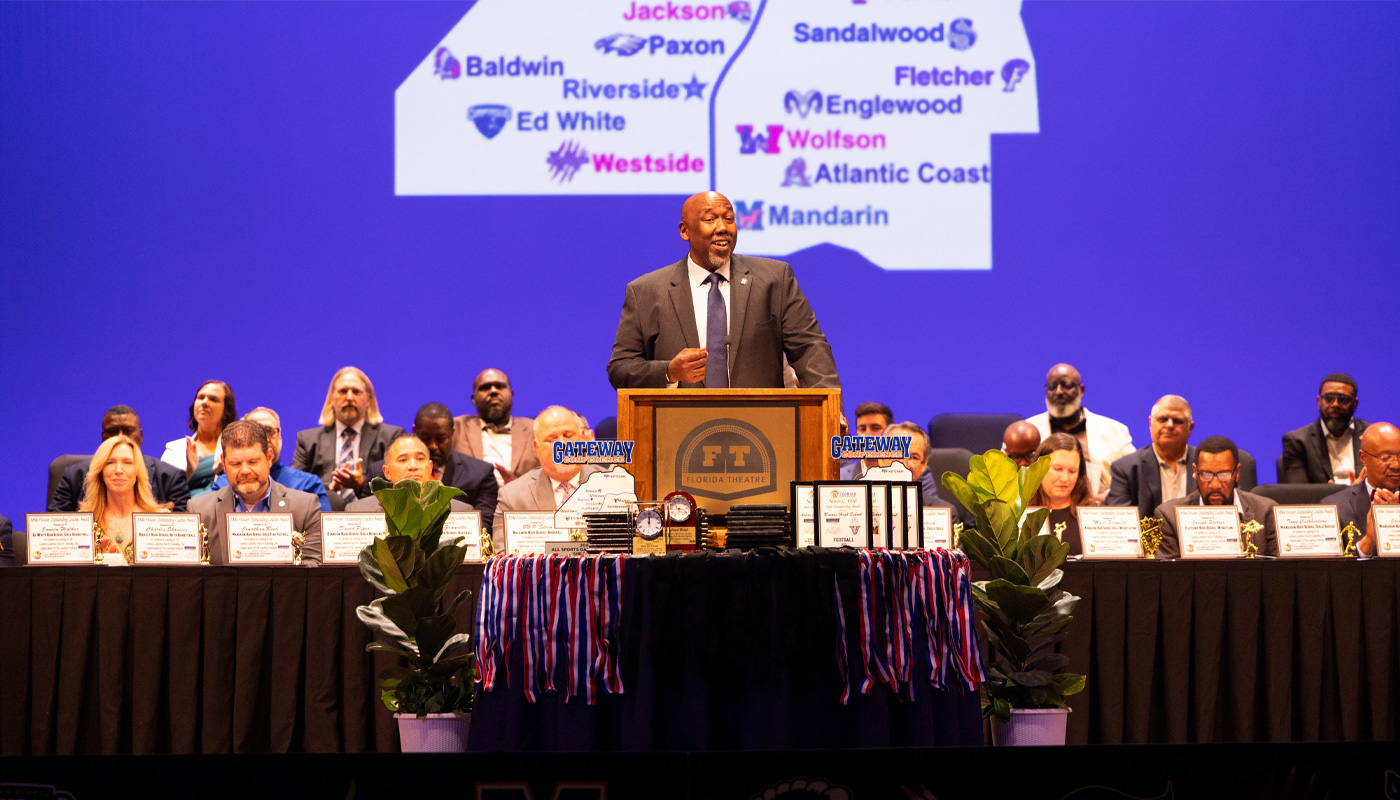 Florida Lottery and Jacksonville Jaguars celebrate student-athletes at the Gateway Conference Awards.