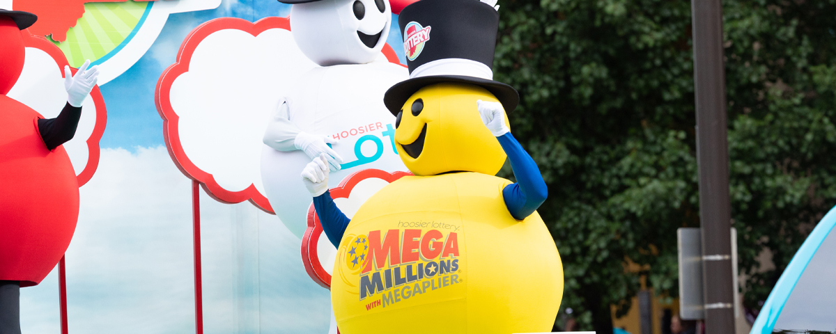 A Mega Millions mascot for the Hoosier Lottery.