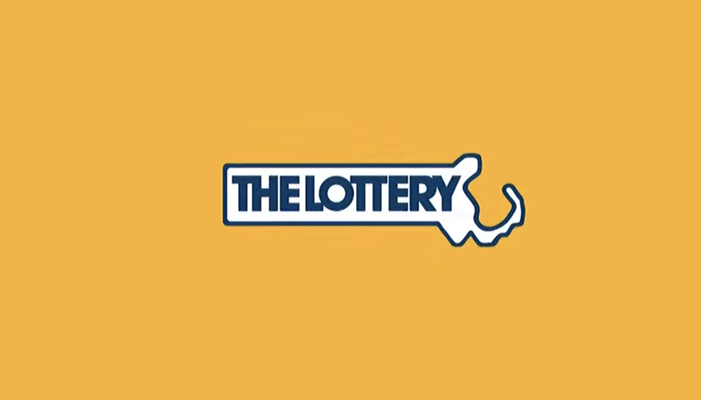 The Massachusetts Lottery logo over a yellow background.