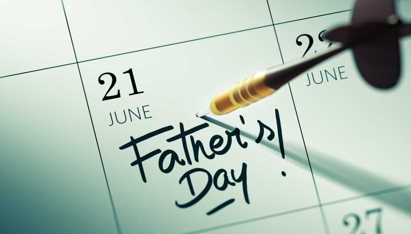 Calendar with a dart on Father's day