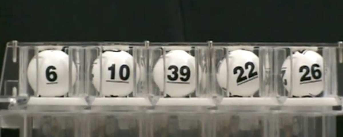 Screen capture of Tri-State Megabucks draw.