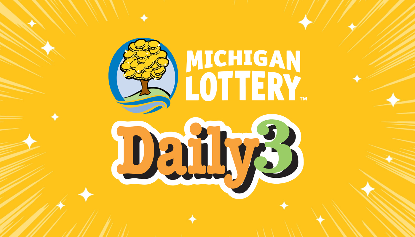 The Michigan Lottery and Daily 3 logos over a yellow background.