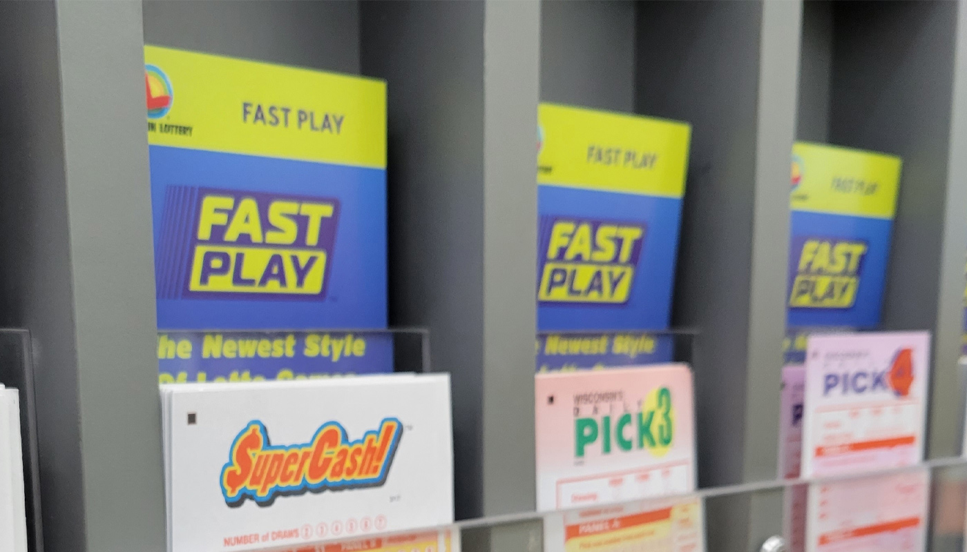 A self-service lottery station in Wisconsin.