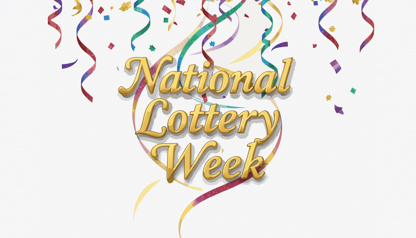 The words National Lottery Week over a white background with confetti.