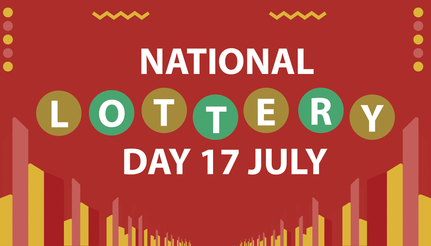 The words National Lottery Day, July 17, over a red background.