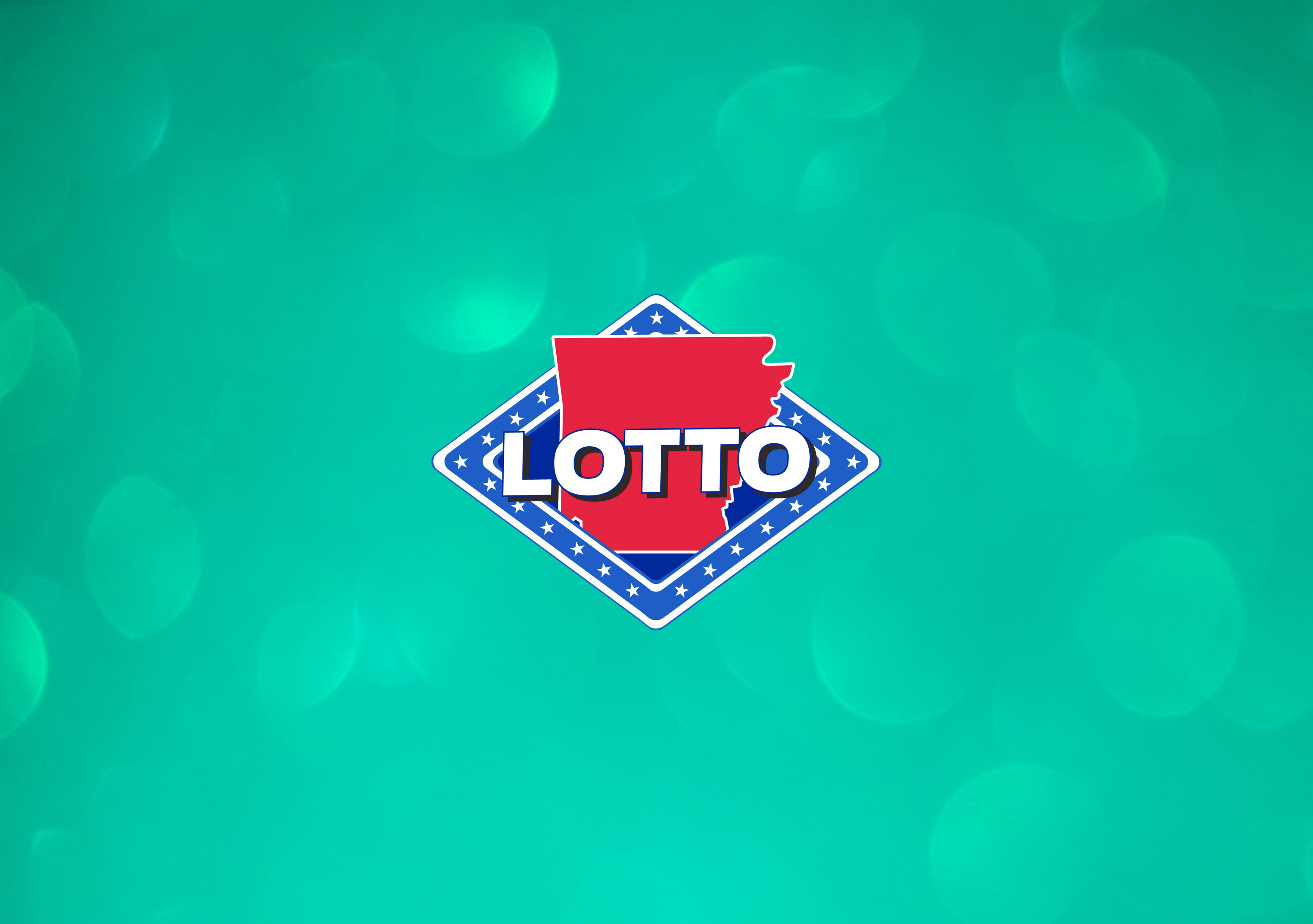 The Arkansas LOTTO logo over a green background.