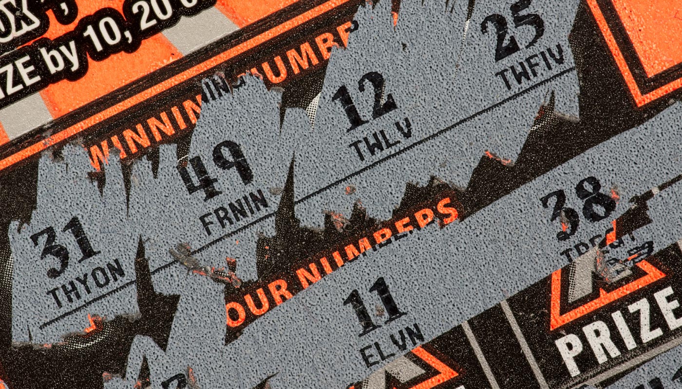 A scratched scratch-off ticket.